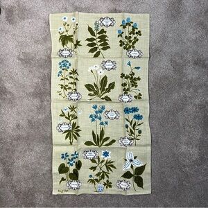 NWT Vintage Botanical Print Belgian Linen Tea Towel